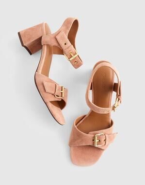 Madewell The Neeka Ankle-Strap Heeled Sandal Leather Warm Umber Size 6.5 NWOB